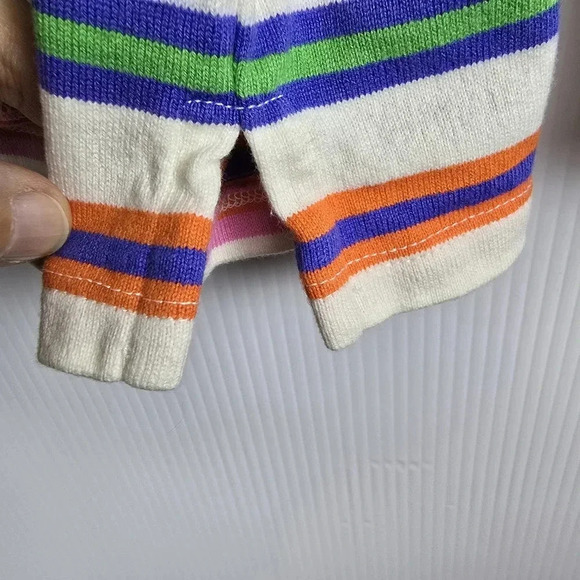 Talbots Blue Pink Green Orange Striped Boxy 3/4 Sleeve 100% Cotton Size 2XP - Picture 6 of 8